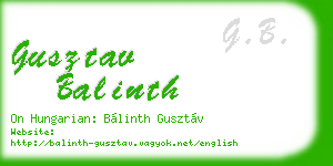 gusztav balinth business card