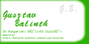 gusztav balinth business card